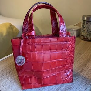 2000s Furla Red Crocodile Leather Purse